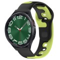 For Samsung Galaxy Watch 6 Classic 43mm 20mm Double Color Silicone Watch Band(Black+Green)