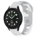 For Samsung Galaxy watch 5 Pro Golf Edition 20mm Double Color Silicone Watch Band(Grey+White)