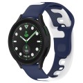 For Samsung Galaxy watch 5 Pro Golf Edition 20mm Double Color Silicone Watch Band(Blue+White)
