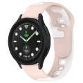 For Samsung Galaxy watch 5 Golf Edition 20mm Double Color Silicone Watch Band(Pink+White)