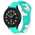 For Samsung Galaxy watch 5 Golf Edition 20mm Double Color Silicone Watch Band(Cyan+White)