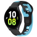 For Samsung Galaxy Watch 5  44mm 20mm Double Color Silicone Watch Band(Black+Blue)