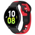 For Samsung Galaxy Watch 5  40mm 20mm Double Color Silicone Watch Band(Black+Red)
