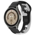 For Samsung Galaxy Watch 5 Pro  45mm 20mm Double Color Silicone Watch Band(Black+Grey)