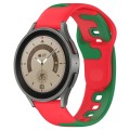 For Samsung Galaxy Watch 5 Pro  45mm 20mm Double Color Silicone Watch Band(Red+Green)