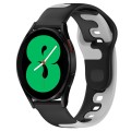For Samsung Galaxy Watch 4 40mm 20mm Double Color Silicone Watch Band(Black+Grey)