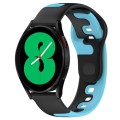 For Samsung Galaxy Watch 4 40mm 20mm Double Color Silicone Watch Band(Black+Blue)