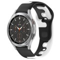 For Samsung  Galaxy Watch 4 Classic 42mm 20mm Double Color Silicone Watch Band(Black+White)