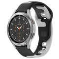For Samsung  Galaxy Watch 4 Classic 42mm 20mm Double Color Silicone Watch Band(Black+Grey)