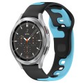 For Samsung  Galaxy Watch 4 Classic 42mm 20mm Double Color Silicone Watch Band(Black+Blue)