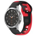 For Samsung  Galaxy Watch 4 Classic 46mm 20mm Double Color Silicone Watch Band(Black+Red)