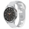 For Samsung  Galaxy Watch 4 Classic 46mm 20mm Double Color Silicone Watch Band(Grey+White)