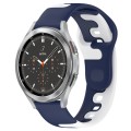 For Samsung  Galaxy Watch 4 Classic 46mm 20mm Double Color Silicone Watch Band(Blue+White)