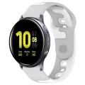 For Samsung Galaxy Watch Active 2 40mm 20mm Double Color Silicone Watch Band(Grey+White)