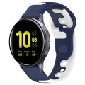 For Samsung Galaxy Watch Active 2 40mm 20mm Double Color Silicone Watch Band(Blue+White)