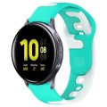For Samsung Galaxy Watch Active 2 40mm 20mm Double Color Silicone Watch Band(Cyan+White)