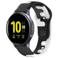 For Samsung Galaxy Watch Active 2 44mm 20mm Double Color Silicone Watch Band(Black+White)