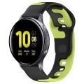 For Samsung Galaxy Watch Active 2 44mm 20mm Double Color Silicone Watch Band(Black+Green)