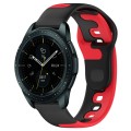 For Samsung Galaxy Watch 42mm 20mm Double Color Silicone Watch Band(Black+Red)