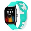 For Amazfit GTS 4 Mini 20mm Double Color Silicone Watch Band(Cyan+White)