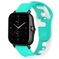 For Amazfit GTS 2E 20mm Double Color Silicone Watch Band(Cyan+White)