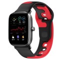 For Amazfit GTS 2 Mini 20mm Double Color Silicone Watch Band(Black+Red)