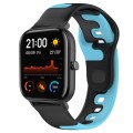 For Amazfit GTS 20mm Double Color Silicone Watch Band(Black+Blue)