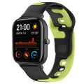 For Amazfit GTS 20mm Double Color Silicone Watch Band(Black+Green)