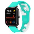 For Amazfit GTS 20mm Double Color Silicone Watch Band(Cyan+White)