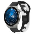 For Huawei Watch GT3 Pro 43mm 20mm Double Color Silicone Watch Band(Black+White)