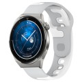 For Huawei Watch GT3 Pro 43mm 20mm Double Color Silicone Watch Band(Grey+White)