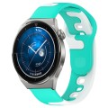 For Huawei Watch GT3 Pro 43mm 20mm Double Color Silicone Watch Band(Cyan+White)
