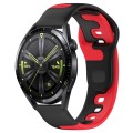 For Huawei Watch GT3 42mm 20mm Double Color Silicone Watch Band(Black+Red)