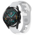 For Huawei Watch GT2 42mm 20mm Double Color Silicone Watch Band(Grey+White)