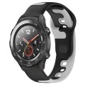 For Huawei Watch 2 20mm Double Color Silicone Watch Band(Black+Grey)