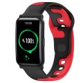 For Honor Watch ES 20mm Double Color Silicone Watch Band(Black+Red)