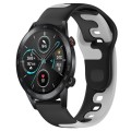 For Honor MagicWatch2 42mm 20mm Double Color Silicone Watch Band(Black+Grey)