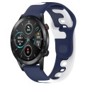 For Honor MagicWatch2 42mm 20mm Double Color Silicone Watch Band(Blue+White)