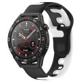 For Huawei Watch GT3 SE 22mm Double Color Silicone Watch Band(Black+White)