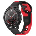 For Huawei Watch GT3 SE 22mm Double Color Silicone Watch Band(Black+Red)