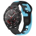 For Huawei Watch GT3 SE 22mm Double Color Silicone Watch Band(Black+Blue)