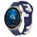 For Huawei Watch GT3 Pro 46mm 22mm Double Color Silicone Watch Band(Blue+White)