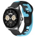 For Huawei Watch Buds 22mm Double Color Silicone Watch Band(Black+Blue)