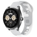 For Huawei Watch Buds 22mm Double Color Silicone Watch Band(Grey+White)