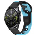 For Huawei Watch GT3 46mm 22mm Double Color Silicone Watch Band(Black+Blue)