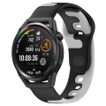 For Huawei Watch GT Runner 22mm Double Color Silicone Watch Band(Black+Grey)