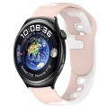 For Huawei Watch 4 22mm Double Color Silicone Watch Band(Pink+White)