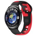 For Huawei Watch 4 22mm Double Color Silicone Watch Band(Black+Red)