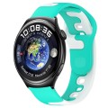 For Huawei Watch 4 22mm Double Color Silicone Watch Band(Cyan+White)