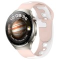 For Huawei Watch 4 Pro 22mm Double Color Silicone Watch Band(Pink+White)